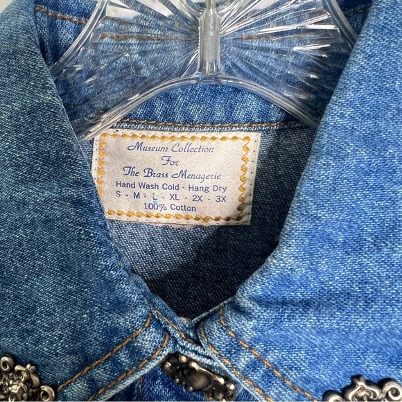 Museum Collection Chambray Women Large Denim Vintage Snap Buttons B5 - Picture 2 of 10